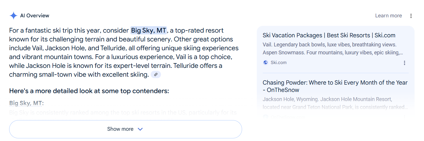 ai overview serp feature example