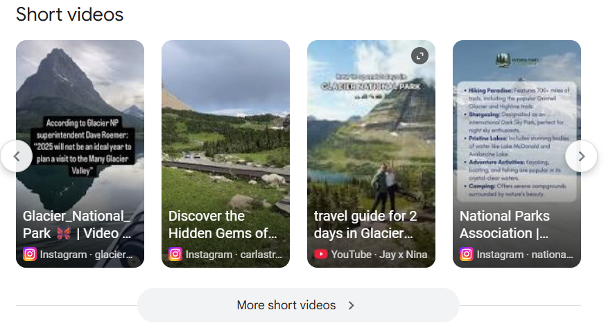 Instagram reels showing in search