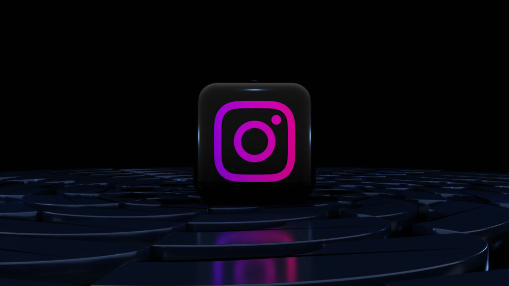 instagram logo on black
