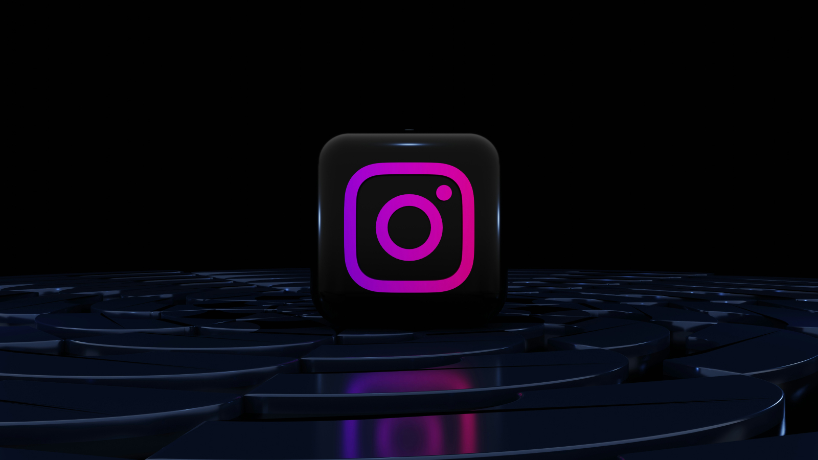 instagram logo on black
