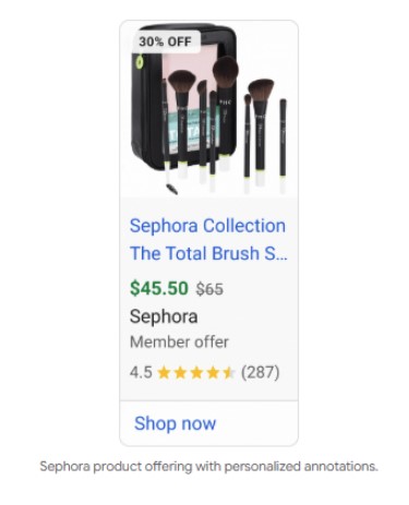 A Sephora Google Ad example